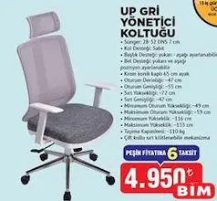 OFİS BAZAAR UP GRİ YÖNETİCİ KOLTUĞU